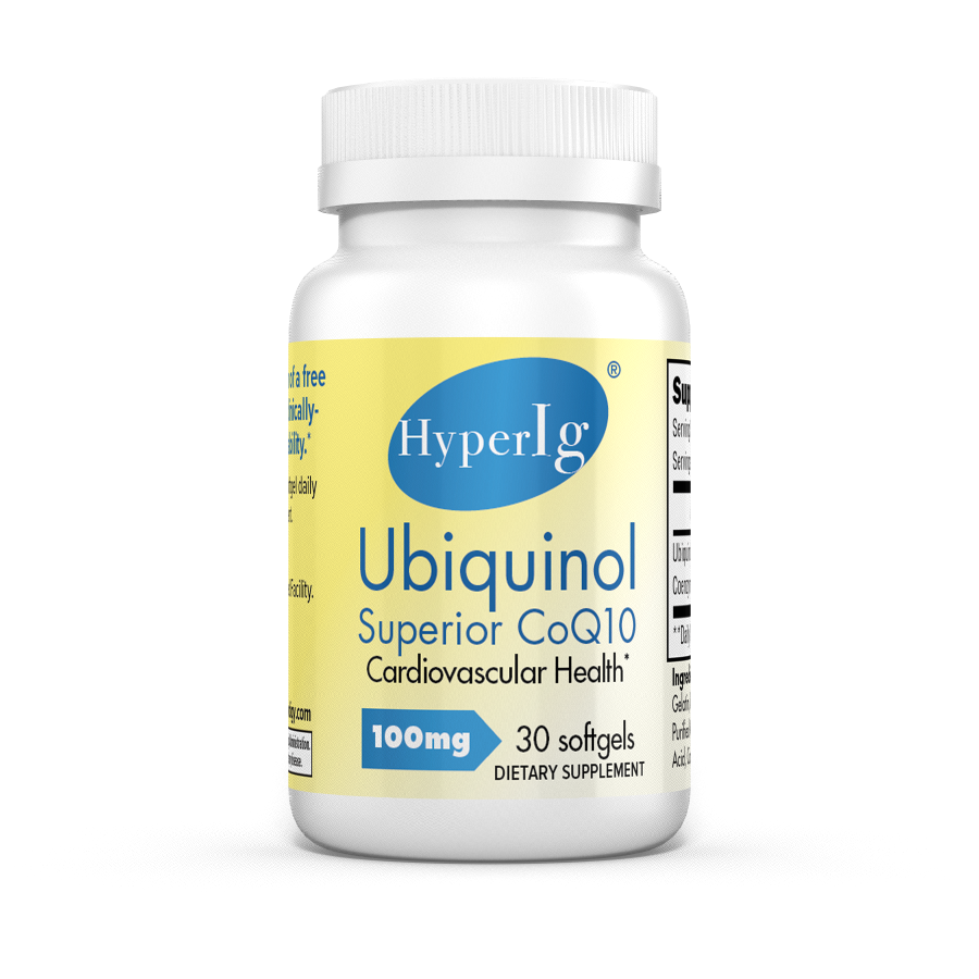 HyperIg ®Ubiqunol心腦通 (專利水溶配方超級輔酶Q10) 100mg 30粒